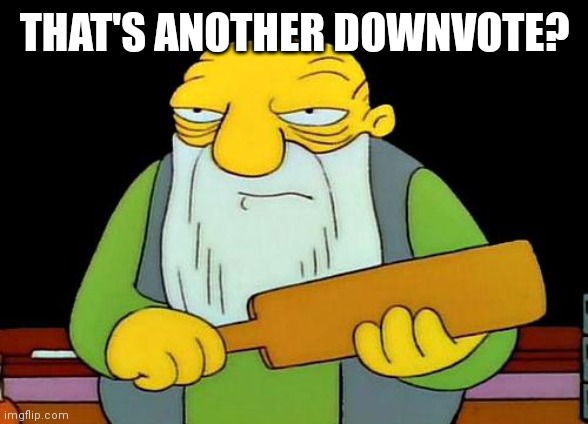 That's a paddlin' Meme | THAT'S ANOTHER DOWNVOTE? | image tagged in memes,that's a paddlin' | made w/ Imgflip meme maker