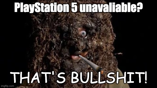 No PS5s? That's BS |  PlayStation 5 unavaliable? THAT'S BULLSHIT! | image tagged in avgn bullshit man,bullshit,ps5,joint,bs | made w/ Imgflip meme maker
