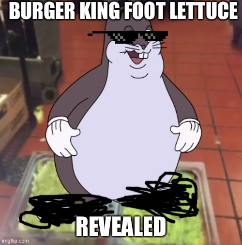 Big chungus, who would win? | BURGER KING FOOT LETTUCE; REVEALED | image tagged in big chungus who would win | made w/ Imgflip meme maker