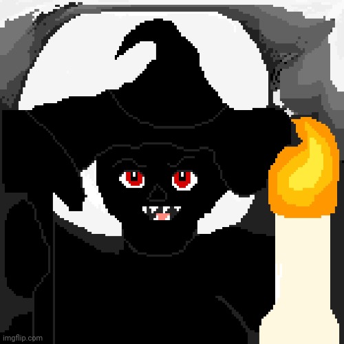 Spookyween made-up pixel artwork I made of the Black Witch | image tagged in spooktober,artwork,happy halloween,halloween,witch,drawings | made w/ Imgflip meme maker