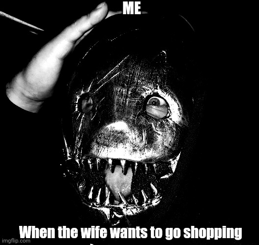 Please no shopping! |  ME; When the wife wants to go shopping | image tagged in family,wife,husband wife,cats,funny,halloween | made w/ Imgflip meme maker