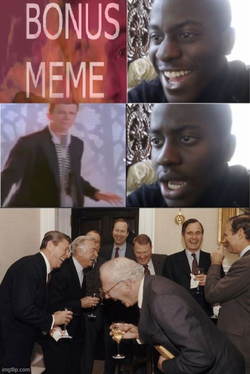 Bonus meme | image tagged in memes,laughing men in suits,disappointed black guy | made w/ Imgflip meme maker