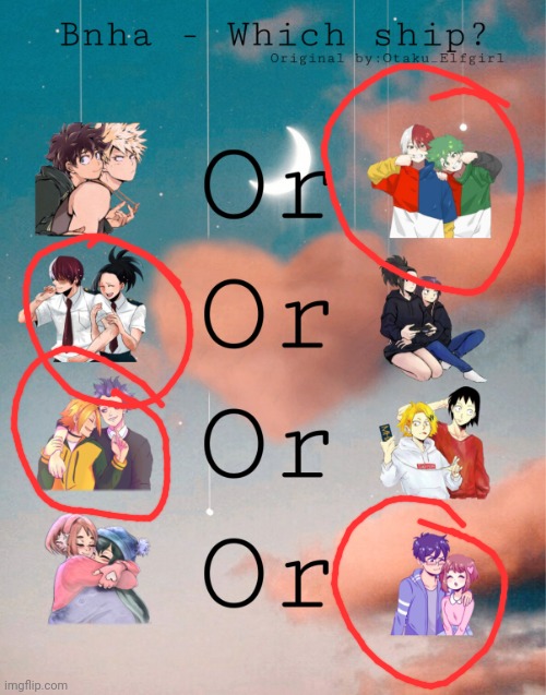 I was bored :p | image tagged in bnha- which ship | made w/ Imgflip meme maker