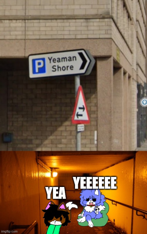 YEA YEEEEEE | image tagged in yeaman shore,liminal space corridor | made w/ Imgflip meme maker