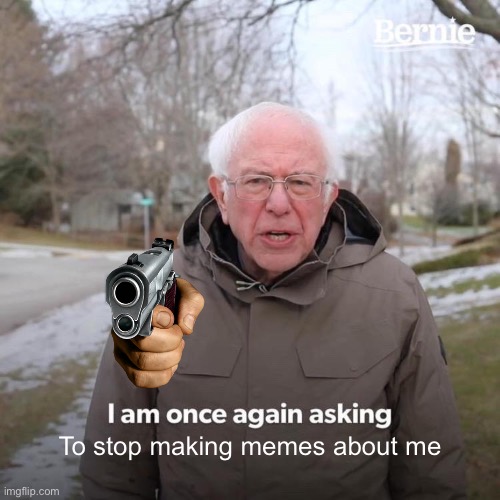 Bernie I Am Once Again Asking For Your Support | To stop making memes about me | image tagged in memes,bernie i am once again asking for your support | made w/ Imgflip meme maker
