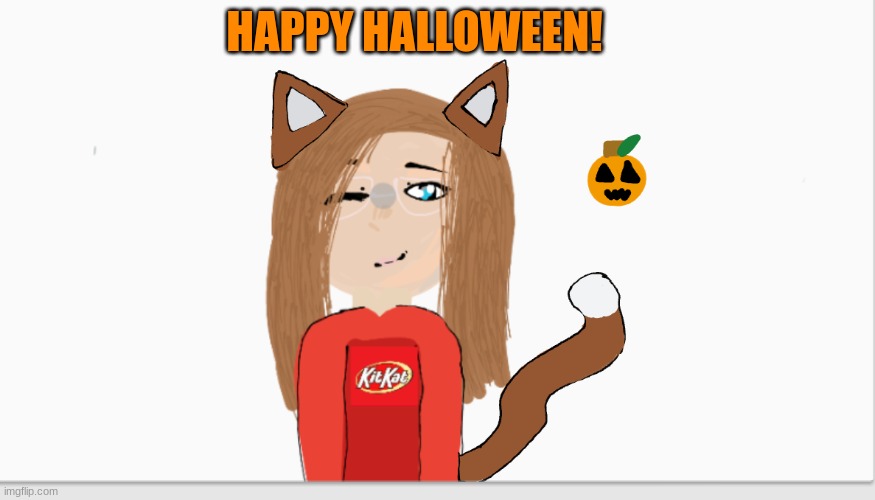 Me in my halloween costume art :3 | HAPPY HALLOWEEN! | image tagged in drawing,art,happy halloween,yay,i like candy,lol | made w/ Imgflip meme maker