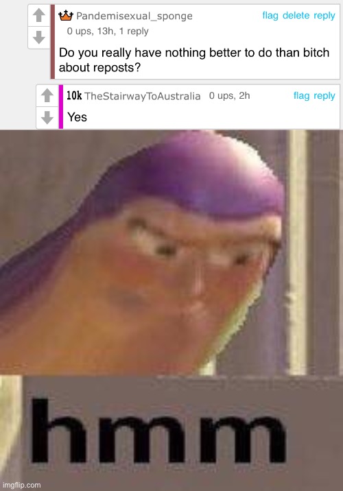 image tagged in buzz lightyear hmm,demisexual_sponge | made w/ Imgflip meme maker