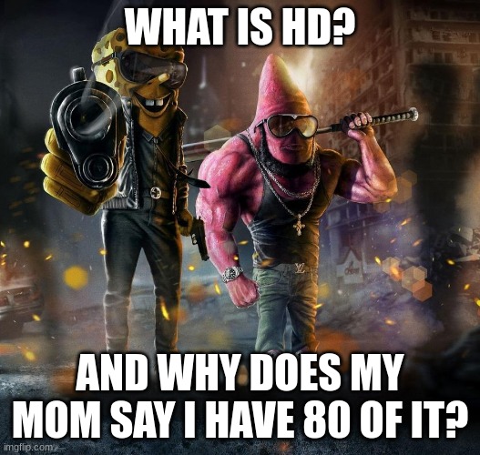 WHAT IS HD? AND WHY DOES MY MOM SAY I HAVE 80 OF IT? | made w/ Imgflip meme maker