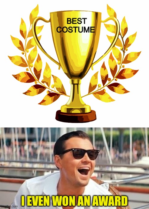 BEST COSTUME I EVEN WON AN AWARD | image tagged in you win | made w/ Imgflip meme maker