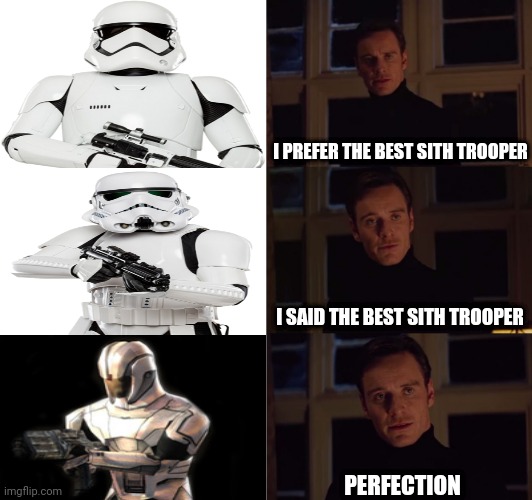 perfection | I PREFER THE BEST SITH TROOPER; I SAID THE BEST SITH TROOPER; PERFECTION | image tagged in perfection,x-men,magneto,memes,star wars,stormtrooper | made w/ Imgflip meme maker