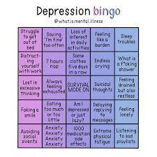 depression bingo Blank Meme Template