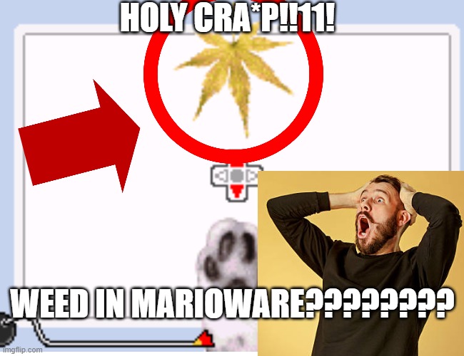 I cannot beleve warmoware would do this im literary shaking and | HOLY CRA*P!!11! WEED IN MARIOWARE???????? | image tagged in wario,weed,you're actually reading the tags,stop reading these tags | made w/ Imgflip meme maker