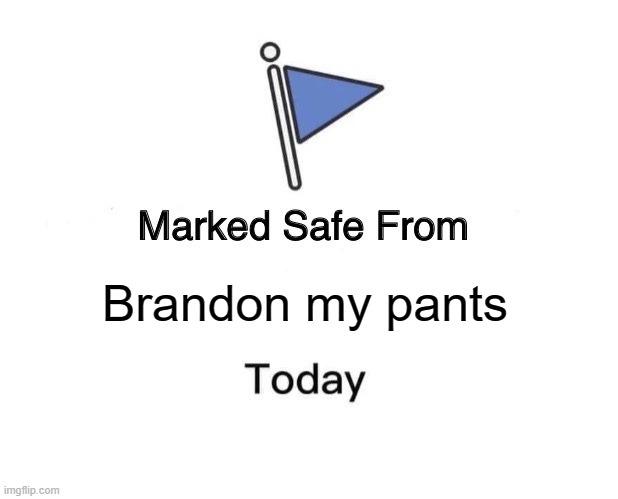 Marked Safe From Meme | Brandon my pants | image tagged in memes,marked safe from | made w/ Imgflip meme maker