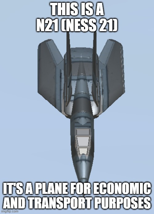 N21 Model 1 | THIS IS A N21 (NESS 21); IT'S A PLANE FOR ECONOMIC AND TRANSPORT PURPOSES | image tagged in n21 model 1 | made w/ Imgflip meme maker