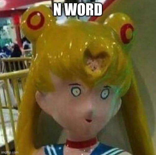 N WORD | image tagged in cursed sailor moon,memes,sailor moon | made w/ Imgflip meme maker