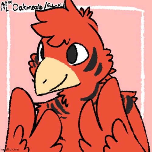 This cardinal avian I made on picrew -w- | made w/ Imgflip meme maker