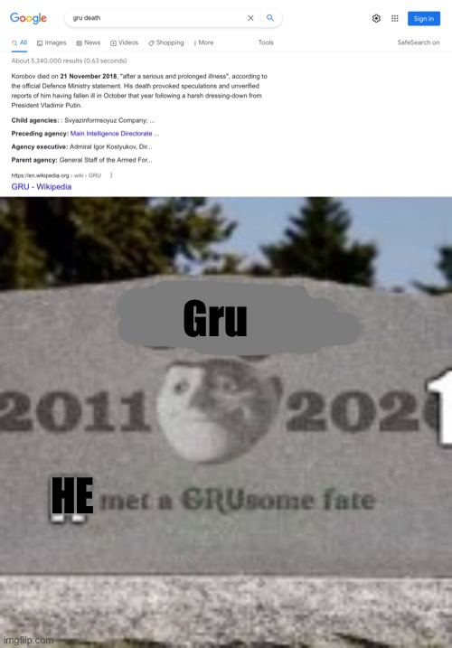 I’m not sure if I got the right Gru. | Gru; HE | image tagged in stream dead,gru,memes,gifs,not really a gif,oh wow are you actually reading these tags | made w/ Imgflip meme maker