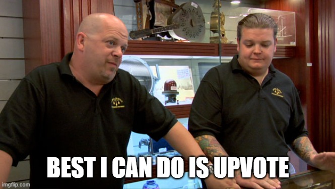 BEST I CAN DO IS UPVOTE | image tagged in pawn stars best i can do | made w/ Imgflip meme maker