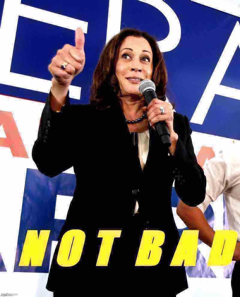 #KHive stand up | image tagged in kamala harris not bad deep-fried,khive,not bad,kamala harris,not,bad | made w/ Imgflip meme maker