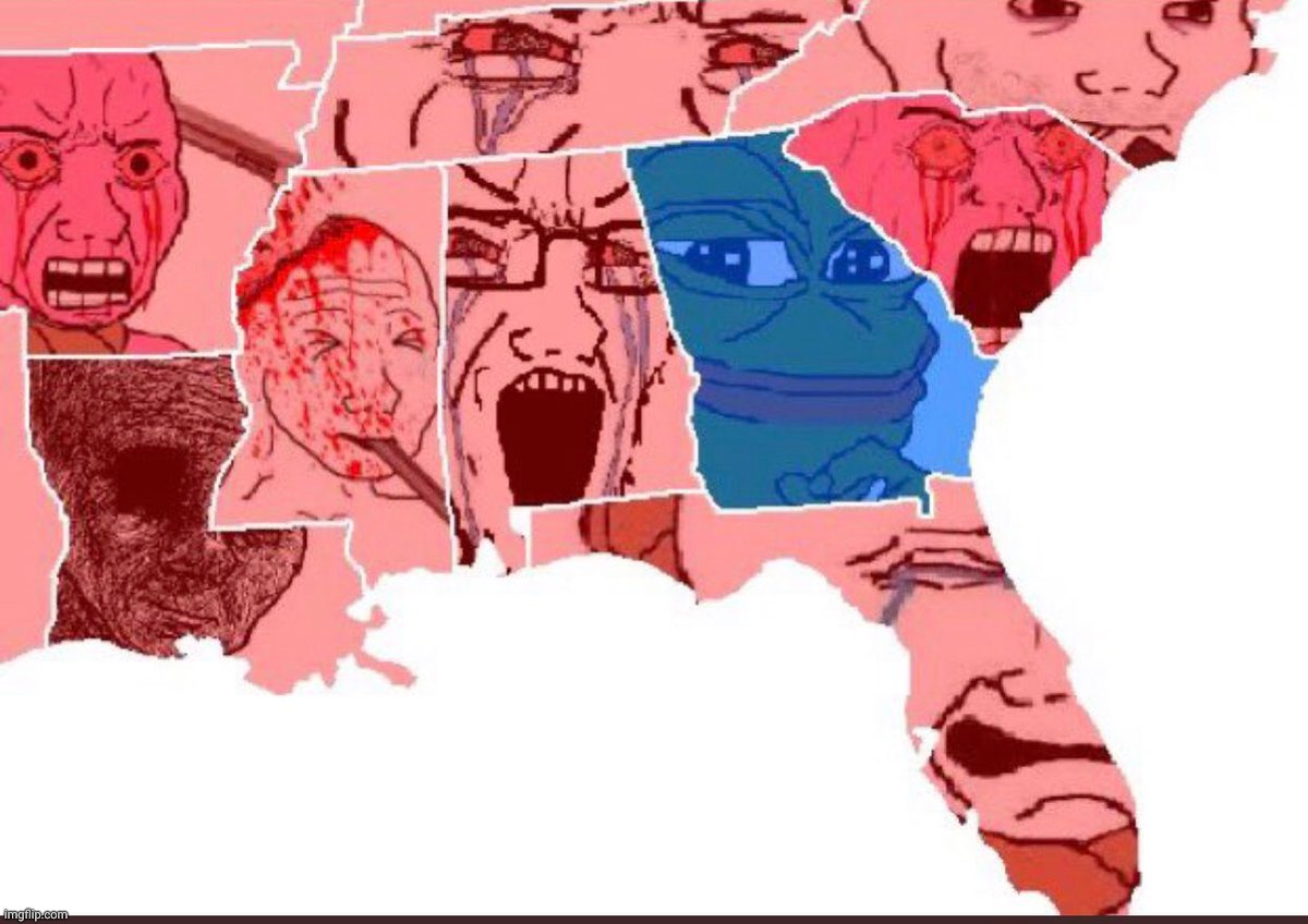 MAGA map Wojak South | image tagged in maga mad | made w/ Imgflip meme maker