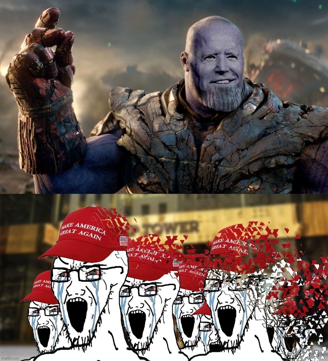 Biden Thanos MAGA | image tagged in biden thanos maga,biden,thanos,maga | made w/ Imgflip meme maker