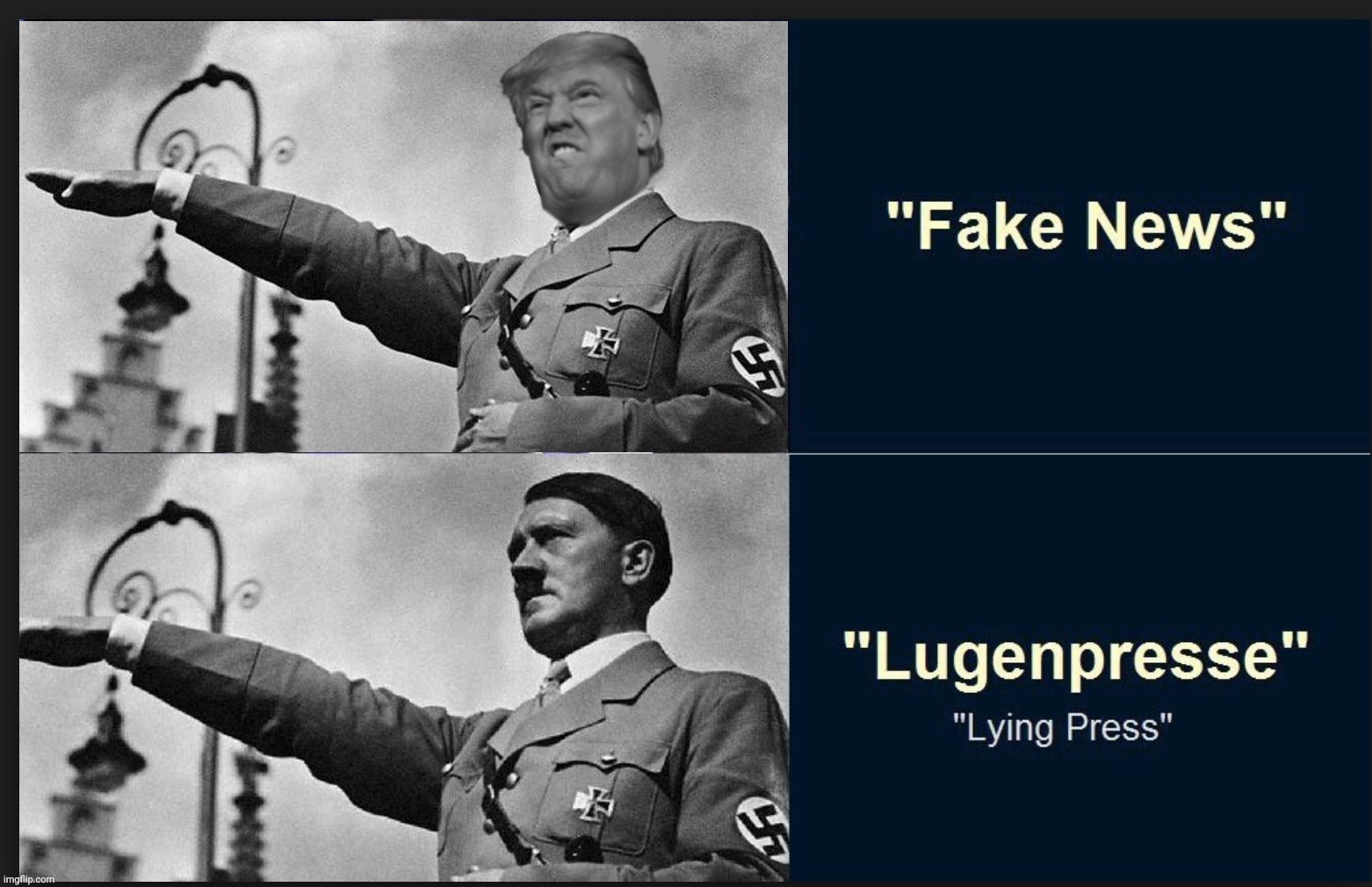 lugenpresse fake news | image tagged in lugenpresse fake news,trump,hitler | made w/ Imgflip meme maker