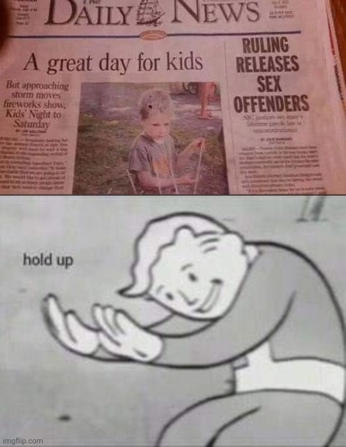 Title. | image tagged in fallout hold up,funny,memes,breaking news | made w/ Imgflip meme maker