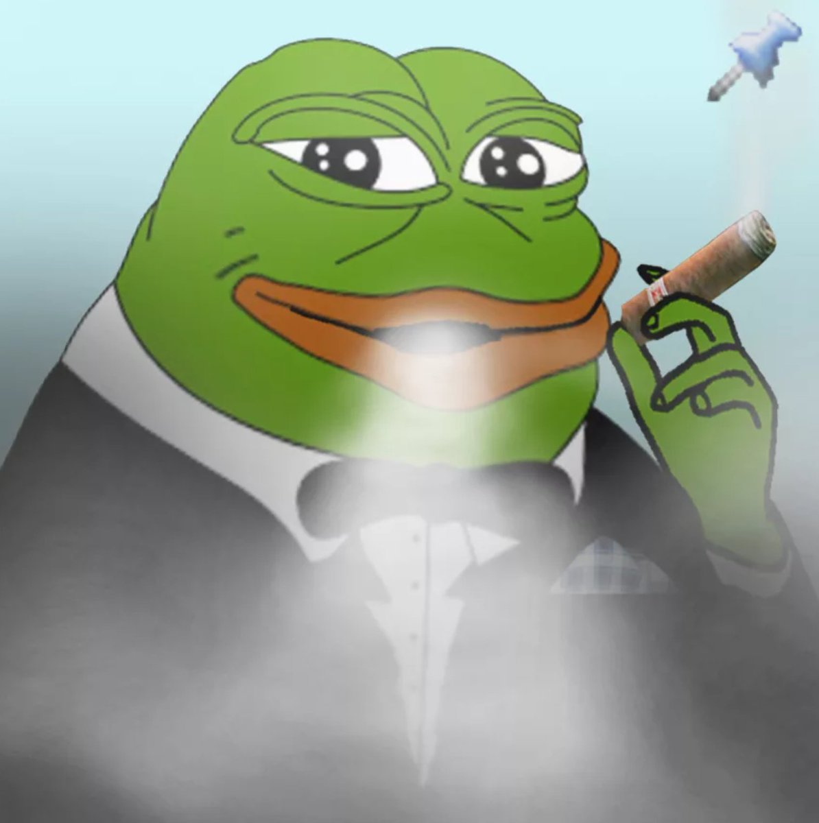 High Quality Based Pepe Cigar Blank Meme Template