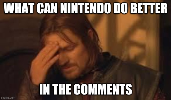 ideas? | WHAT CAN NINTENDO DO BETTER; IN THE COMMENTS | image tagged in when will rithika understand sigh | made w/ Imgflip meme maker