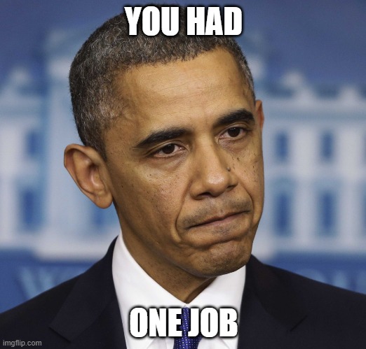 Obama when Biden becomes president | YOU HAD; ONE JOB | image tagged in you had one job | made w/ Imgflip meme maker