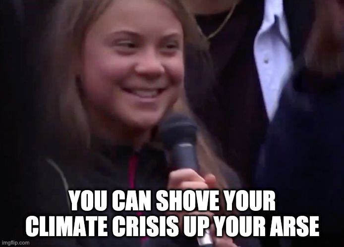 Shove your climate crisis | YOU CAN SHOVE YOUR CLIMATE CRISIS UP YOUR ARSE | image tagged in shove your climate crisis | made w/ Imgflip meme maker