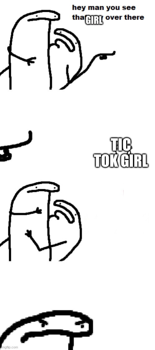 Hey man you see that guy over there | GIRL; TIC TOK GIRL | image tagged in hey man you see that guy over there | made w/ Imgflip meme maker