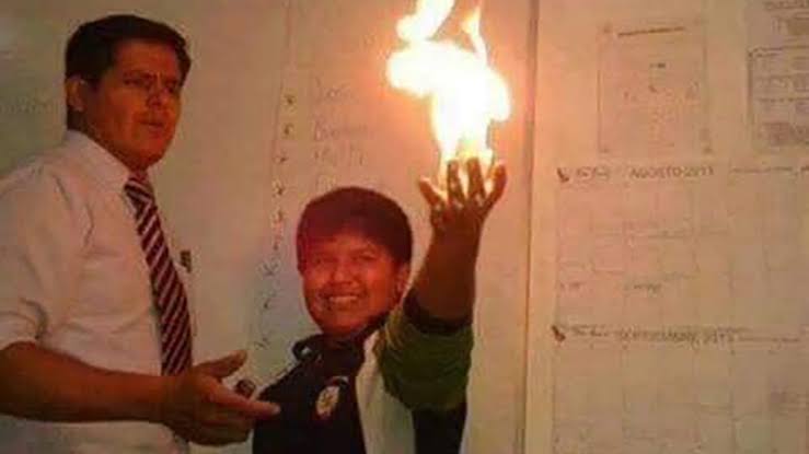 Kid holding fire meme Blank Meme Template