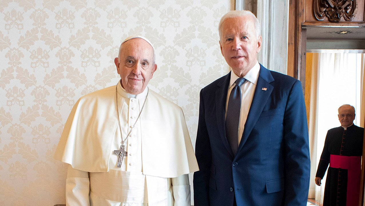 Pope with Biden Blank Meme Template