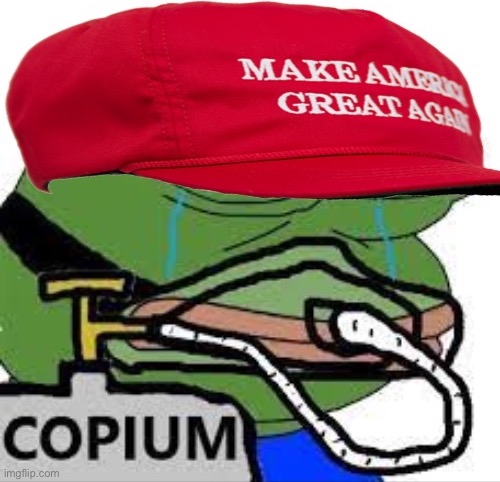 Maga Pepe copium | image tagged in maga pepe copium | made w/ Imgflip meme maker