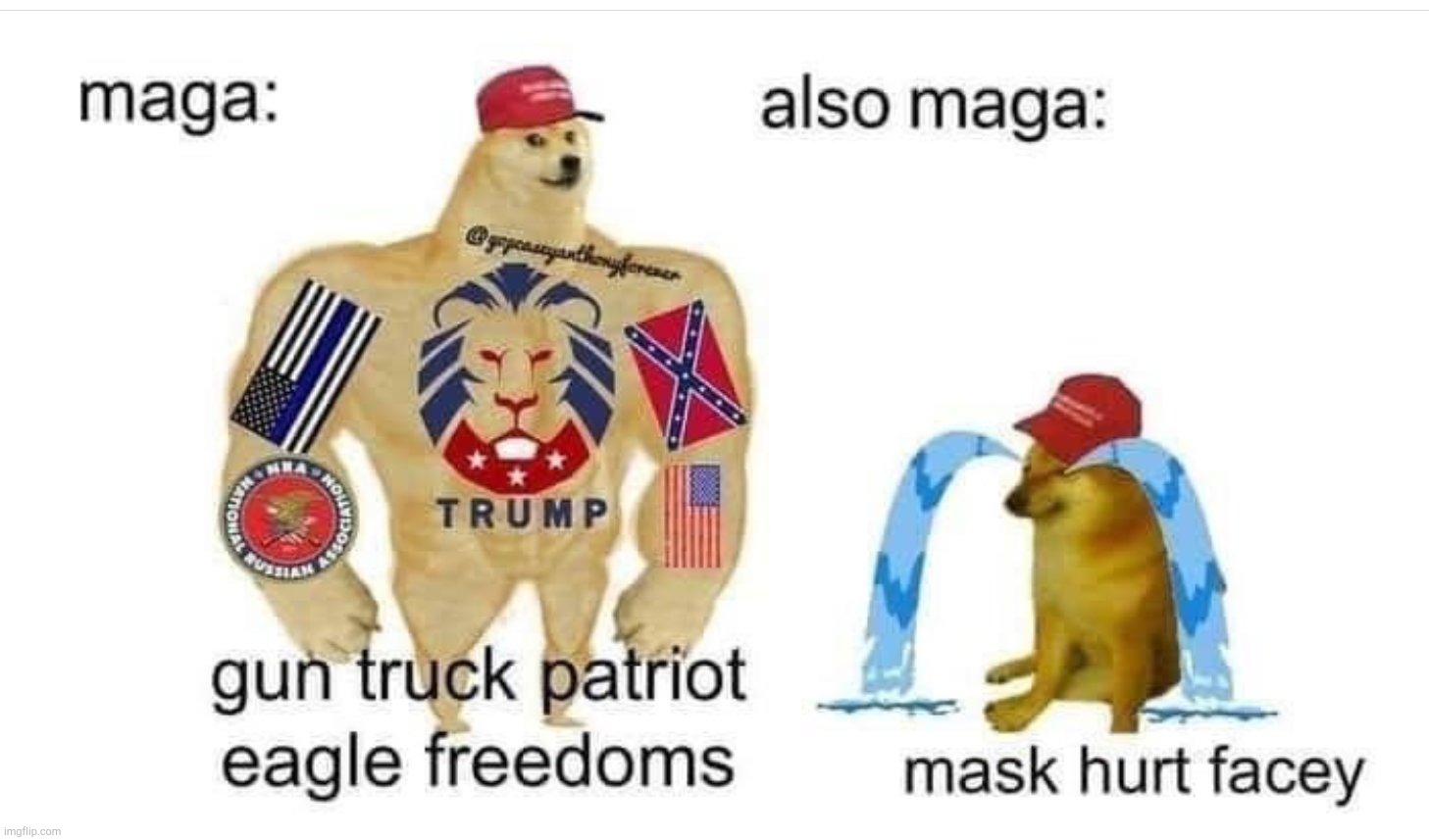 MAGA mask hurt facey | image tagged in maga mask hurt facey | made w/ Imgflip meme maker