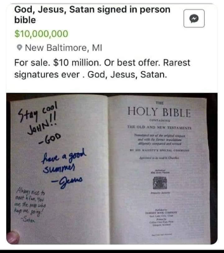 Autographed bible Blank Meme Template