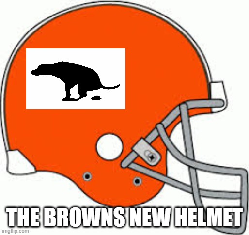  THE BROWNS NEW HELMET | image tagged in nfl memes,browns memes | made w/ Imgflip meme maker