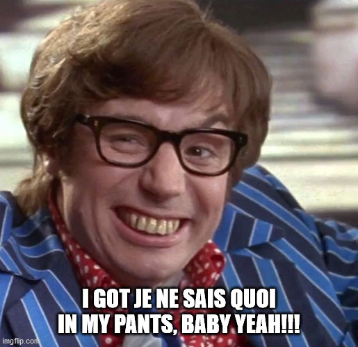 Austin Powers | I GOT JE NE SAIS QUOI IN MY PANTS, BABY YEAH!!! | image tagged in international man of misery,cunning linguist austin powers,shaggadellic austin powers | made w/ Imgflip meme maker
