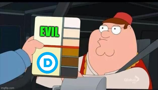Peter Griffin skin color chart race terrorist blank | EVIL | image tagged in peter griffin skin color chart race terrorist blank | made w/ Imgflip meme maker