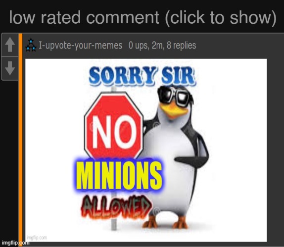 Someone posted a comment with a Roblox minion meme and I-upvote-your-memes replied with this | image tagged in blank white template | made w/ Imgflip meme maker
