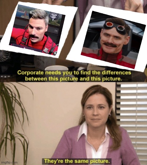 Corporate needs you to find the differences | image tagged in corporate needs you to find the differences,doctor robotnik | made w/ Imgflip meme maker