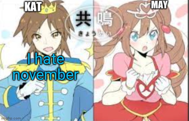 low effort announcement temp | I hate november | image tagged in low effort announcement temp | made w/ Imgflip meme maker