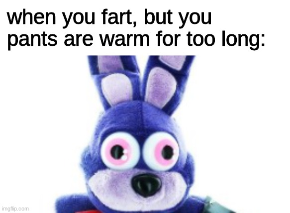 btw this plush cost 49.99$ | when you fart, but you pants are warm for too long: | image tagged in fnaf,five nights at freddys,five nights at freddy's | made w/ Imgflip meme maker