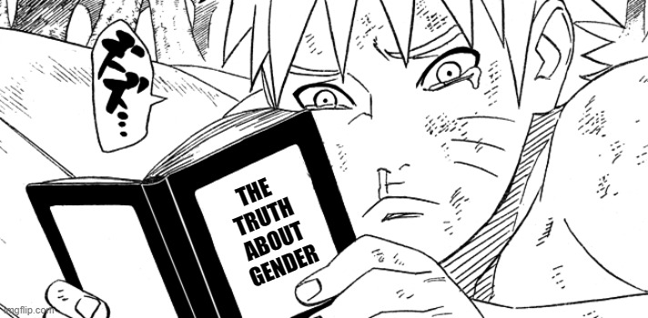Don't lie, You'd all react the same xD | THE TRUTH ABOUT GENDER | image tagged in naruto,memes,book,truth,gender | made w/ Imgflip meme maker