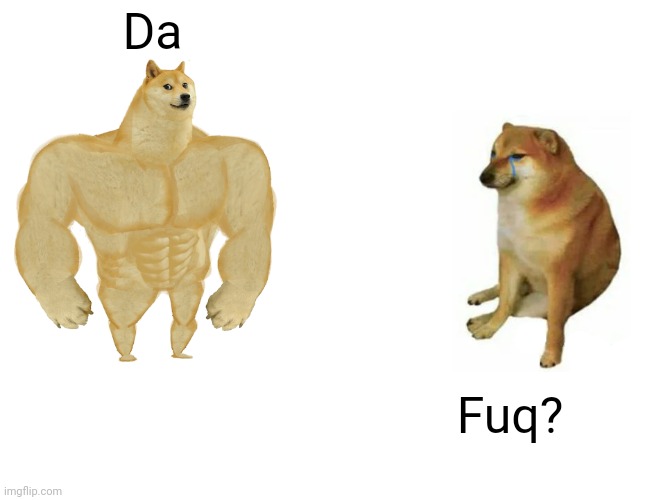 Da Fuq? | image tagged in memes,buff doge vs cheems | made w/ Imgflip meme maker
