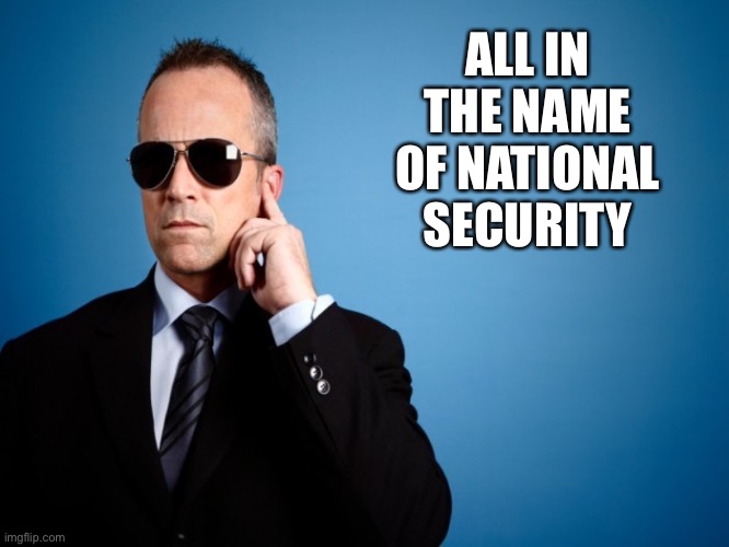 Secret Service | ALL IN THE NAME OF NATIONAL SECURITY | image tagged in secret service | made w/ Imgflip meme maker