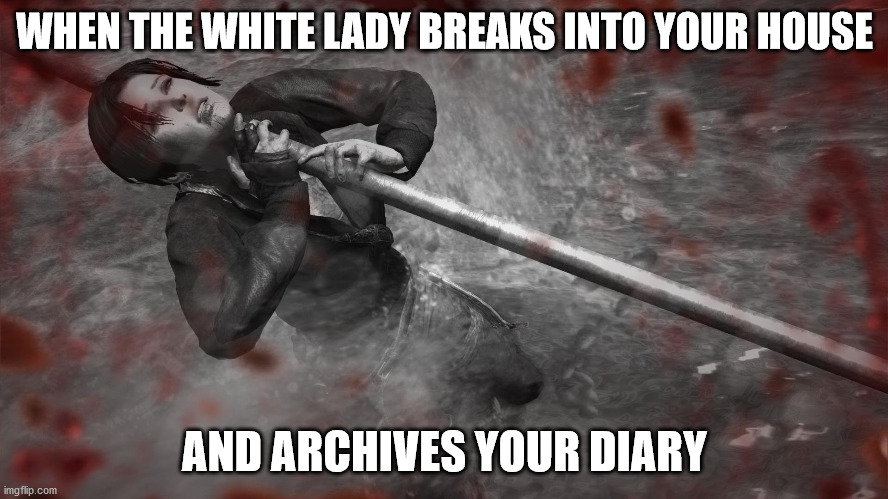 WHEN THE WHITE LADY BREAKS INTO YOUR HOUSE; AND ARCHIVES YOUR DIARY | made w/ Imgflip meme maker