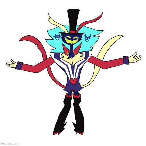 Currently simping for Asmodeus from Helluva Boss, so I had to draw him | made w/ Imgflip meme maker