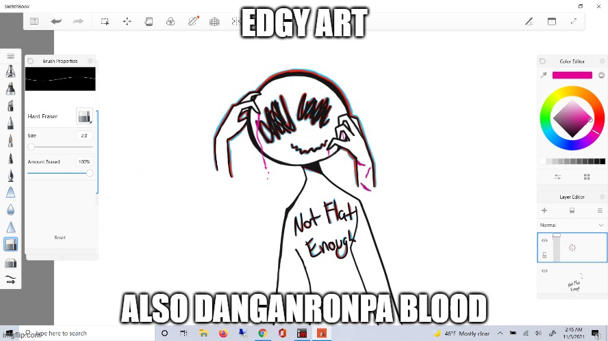 .-. | EDGY ART; ALSO DANGANRONPA BLOOD | made w/ Imgflip meme maker